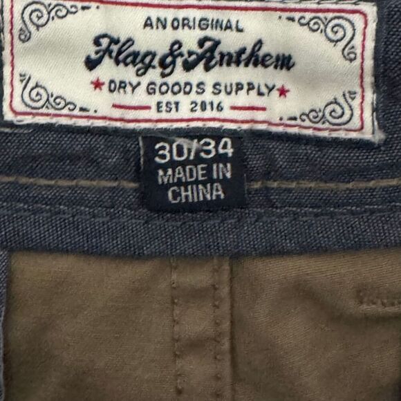 FLAG & ANTHEM Mens Portland Relaxed Stretch Chino Khaki Pants NWT 30W 34L - Picture 7 of 7